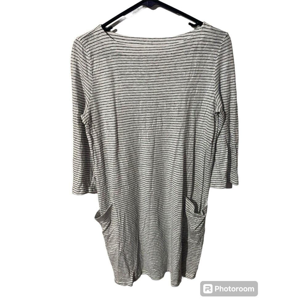 Eileen Fisher Linen Striped Dress EUC Size Xsmall White